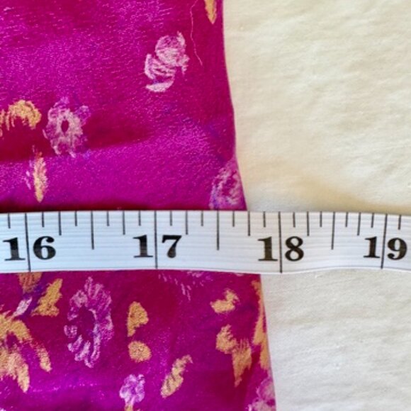 Fuchsia Floral Recycled Sari Sheer Dress - Picture 12 of 14